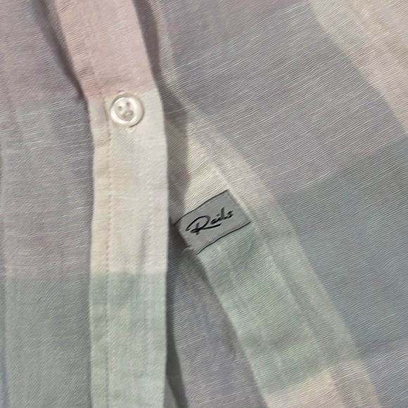 Rails Charli Pastel Buffalo Linen Blend Button Down Size S - Picture 5 of 10